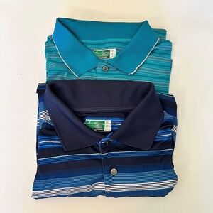 Ben Hogan Performance 2XL Striped Pro Golf Polo Shirt Mens Short Sleeve Set of 2